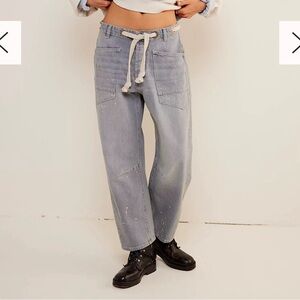 Free People Moxie Barrel Jeans Grey